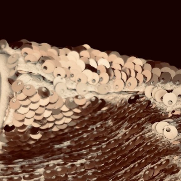 Gold Sequin Short Sleeve Color Changing Blouse Size Small - Picture 7 of 16